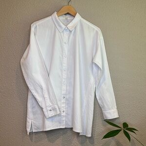Eileen Fisher Long Sleeve Organic Cotton Button Down